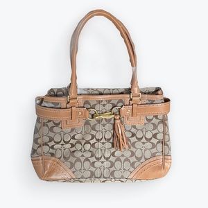 COACH 10508 Brown Leather Signature Carryall Bag | NEVER USED